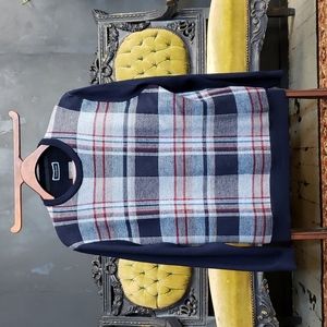 Oversized Plaid Wool Blend Sweater